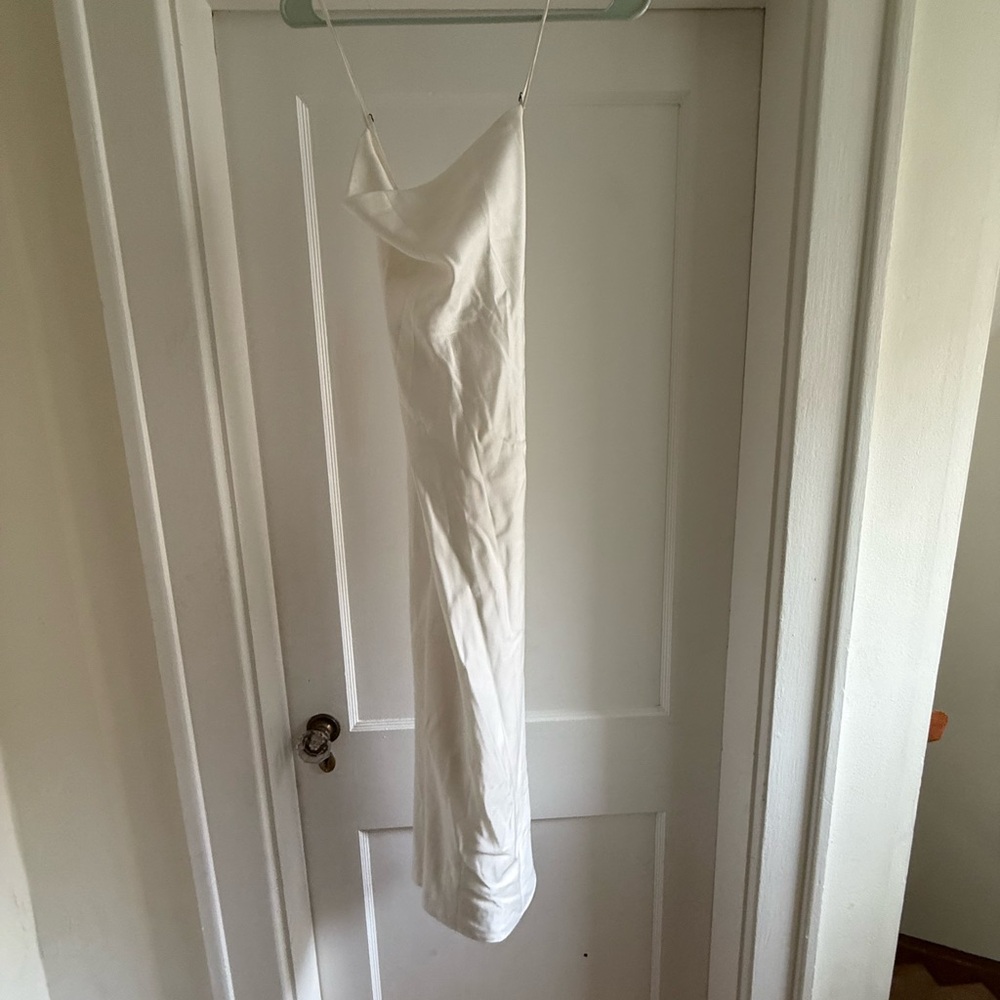 Show me your mumu Verona slip cowl dress white